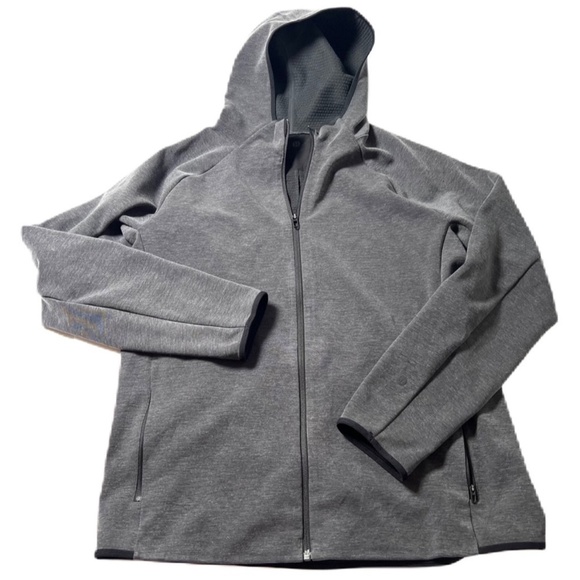 Lululemon Gridliner Fleece Full Zip Hoodie in Heathered Black Gym Activewear L - Picture 3 of 10